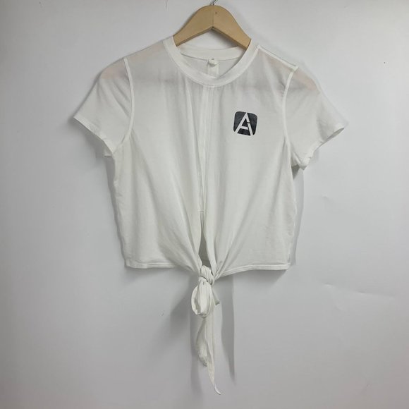 Lululemon Women's Knot A Problem Front Tie Short Sleeve Crew Neck T-Shirt Size 4 - Picture 1 of 10